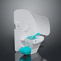 White Support Stand with Turquoise Accent Components and Stable Base Design 3d model
