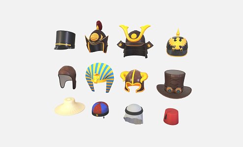 Hat and Helmet Pack 7 3d model