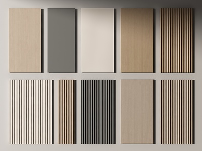 Modern wall panel Grille panel Wood veneer wall panel Background panel Decorative panel 3d model