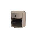 Modern Round Bedside Table With Drawer And Open Shelf For Bedroom Decor 3d model