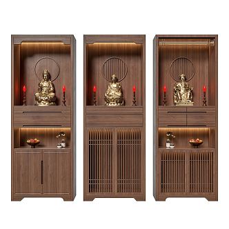 new chinese-style buddha cabinet buddha shrine 3d model