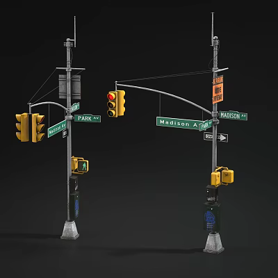 Industrial LOFT Traffic Light Outdoor Traffic Light 3d model