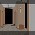 DAMIXS Modern Clothing Store Interior With Glass Windows Mannequins Display Counters And Display Areas