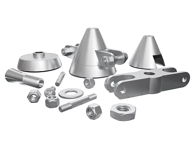 Stainless Steel Faucet Parts Including Nuts Bolts And Components For Repair And Installation 3d model