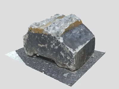 Rough Textured Road Infrastructure Made Of Concrete With Yellow Stripe On Asphalt Base 3d model