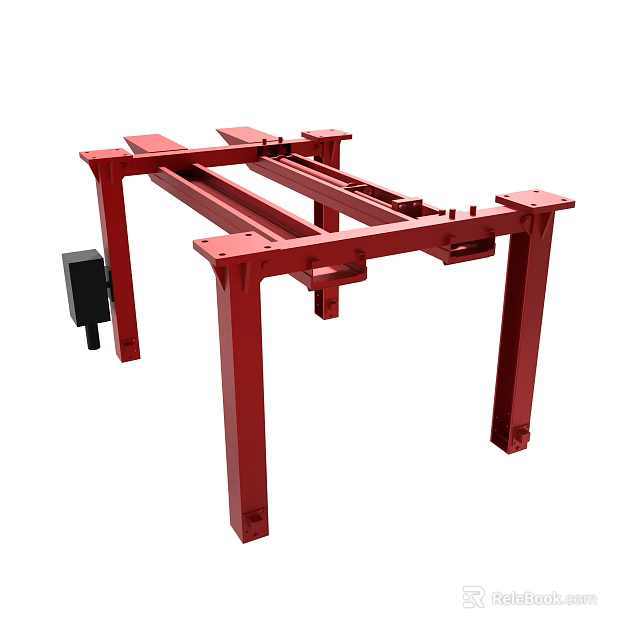 Red Industrial Equipment Frame Structure Design 3d model 