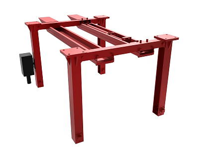 Red Industrial Equipment Frame Structure Design 3d model