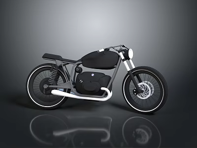 Stunning Modern Black Motorcycle With Sleek Design Custom Exhaust And Alloy Wheels 3d model