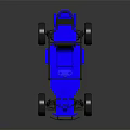 Blue Go Kart With Open Frame Structure And Black Racing Wheels 3d model
