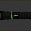 Durable Fenix Flashlight With Gray Body Green Ring And Ergonomic Grip Design