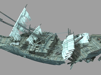 Realistic shipwreck ship 3d model