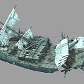 Realistic shipwreck ship 3d model