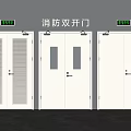White Fire Double Doors With Louvered And Glass Panel Designs For Safety