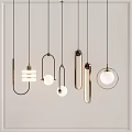 Modern Pendant Lights With Geometric Shapes Metallic Frames And White Shades