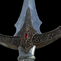 Classic Historical Sword With Metallic Sharp Blade And Ornate Hilt Design 3d model