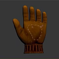 Orange Glove Detailed Stitching Design With Textured Surface And Wrist Cuff