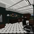 Vintage Style Beauty Hair Salon Interior Design With Warm Wood Decorations And Comfortable Barber Chairs