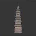 Traditional Chinese Tower Architecture With Multi Layered Structure And Stone Base 3d model