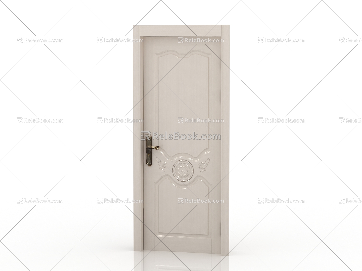 Modern Interior Door Solid Wood Door 3d model