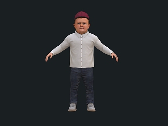 T-shaped boy little old man 3d model