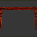 Red Table With Four Legs Sleek Design And Smooth Surface For Home Decor
