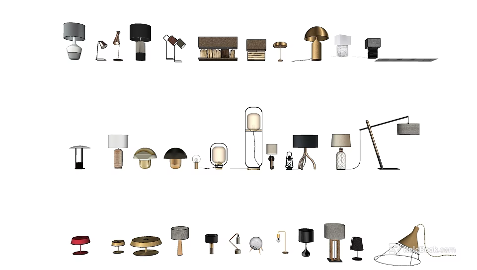 Modern Table Lamps In Diverse Styles And Materials For Interior Decor 3d model