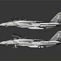 Two White Fighter Jet Models With Black Yellow Tails And Number Markings On Gray Surface