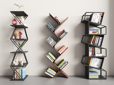 Modern Vertical Bookshelf Simple Bookshelf Iron Bookshelf Floor Storage Rack Iron Storage Rack model