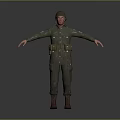 Game Movie Character 3D Render In Military Uniform With Helmet And Open Arms