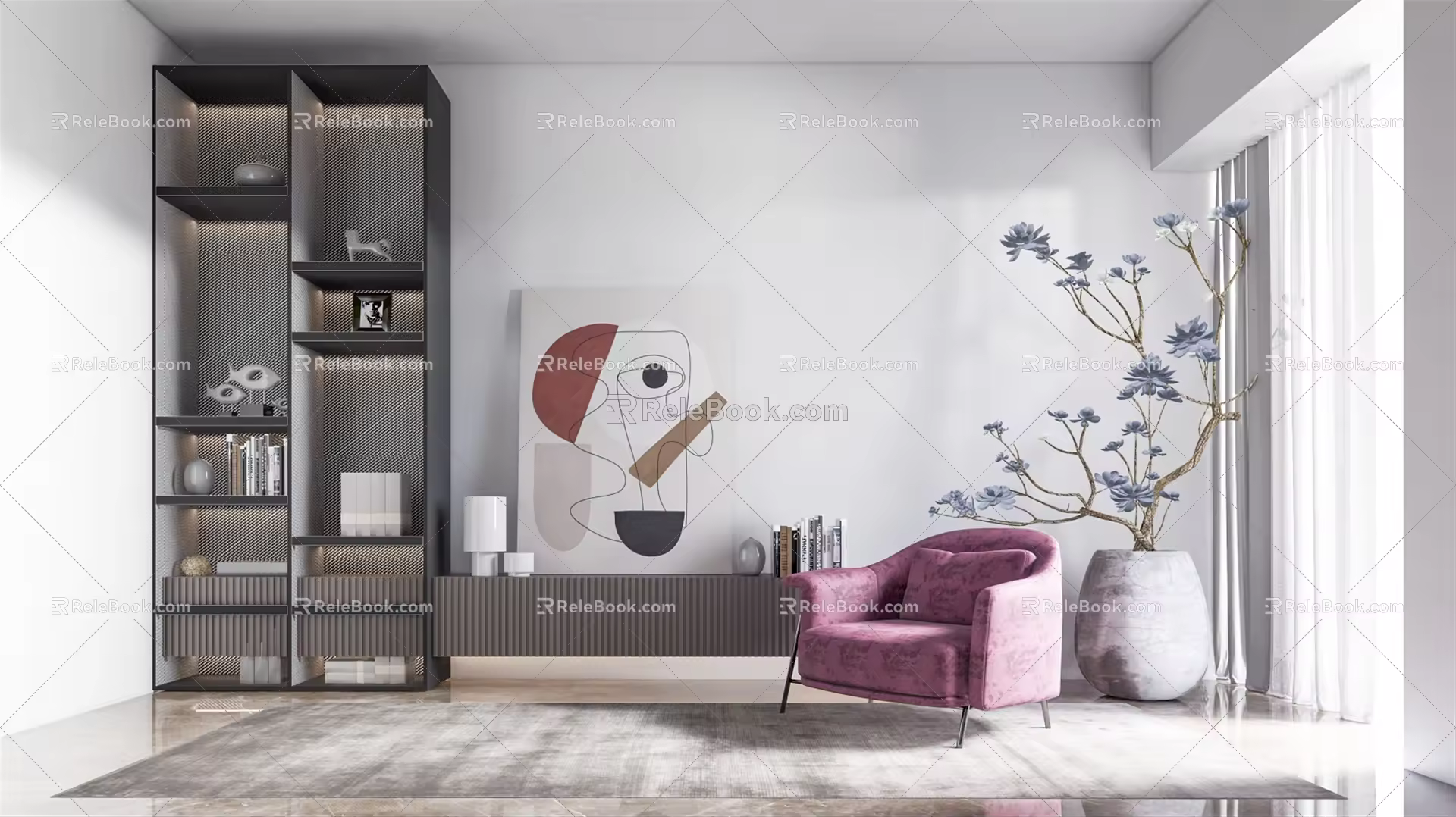 Modern single sofa home 3d model