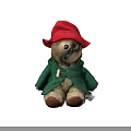 Cute Teddy Bear Plush Toys With Red Hats And Green Coats From Three Angles