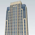 Modern Sleek High Rise Building With Glass Windows And Architectural Facade Design 3d model