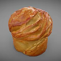 Freshly Baked Round Artisan Bread With Textured Glossy Surface And Golden Crust