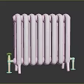 Classic White Radiator With Copper Bottom Connectors In Modern Home Interior