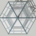 Octagonal Gazebo With Glass Roof Black Pillars Benches And Stone Base