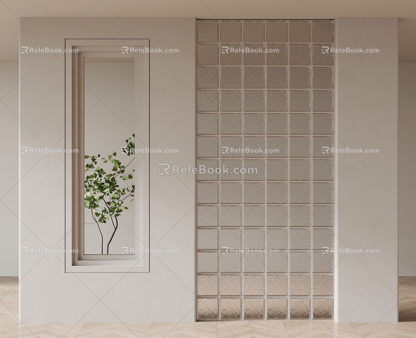 Partition glass brick partition 3d model