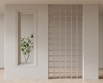 Partition glass brick partition 3d model