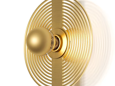 Elegant Gold Modern Wall Light With Circular Rings And Decorative Sphere 3d model