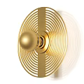 Elegant Gold Modern Wall Light With Circular Rings And Decorative Sphere 3d model