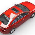 Red Four Door Sedan Car With Sunroof And Silver Alloy Wheels Design