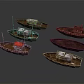 Vintage Wooden Boats With Traditional Structures And Classic Roof Designs
