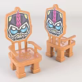 Two Fun Wooden Kids Chairs With Colorful Cartoon Backrest And Playful Design