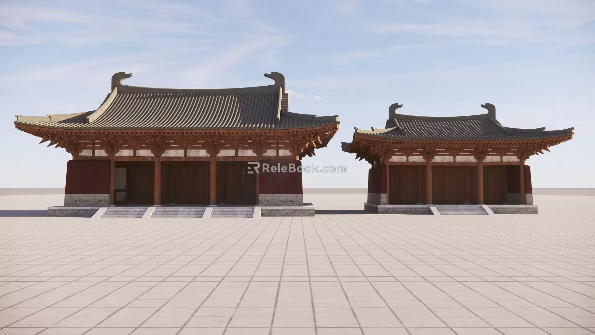 Modern Chinese Temple Architecture Ancient Architecture Temple Architecture Ancient Architecture 3d model