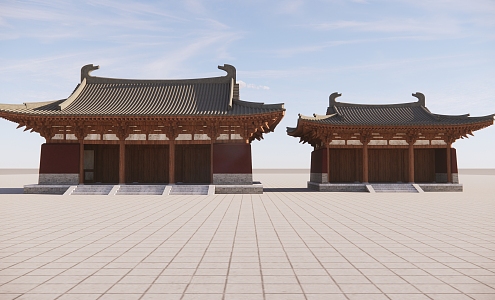 Modern Chinese Temple Architecture Ancient Architecture Temple Architecture Ancient Architecture 3d model