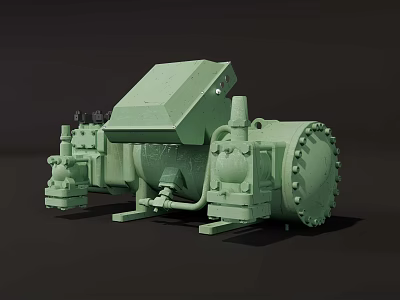 Heavy Duty Industrial Compressor With Robust Construction And Efficient Piping System 3d model