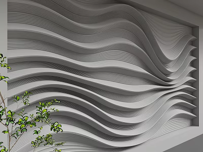 Modern background wall 3d model