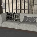 New Chinese-style double sofa 3d model