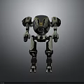 3D Robot Character Model Featuring Mechanical Design Gray Black Color And Robotic Limbs