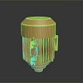 Golden Industrial Electric Motor With Heat Sink Ventilation And Metal Structure