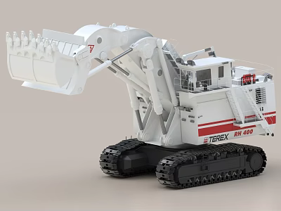 TEREX RH 400 Industrial Crawler Excavator with Large Bucket and Heavy Duty Tracks for Construction 3d model